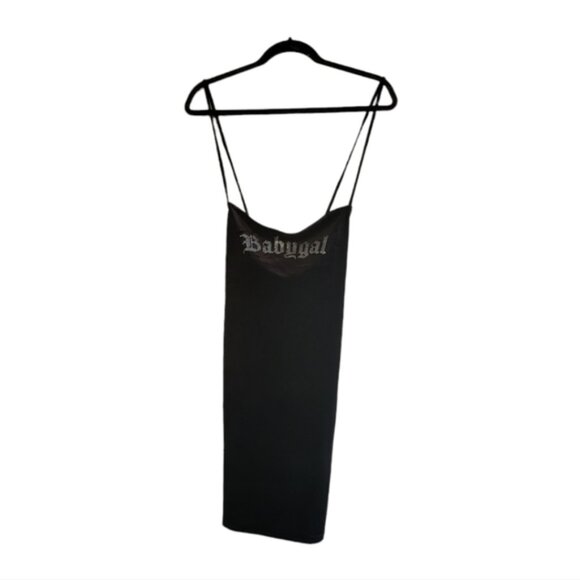Black Divided H&amp;M Women's " Babygal"  Velvet Mini Dress - Picture 1 of 7